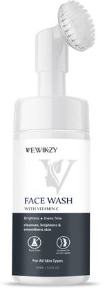 VEWIKZY Vitamin C Foaming Face wash, Brightens skin & control blackheads & whiteheads With Built-in foaming Brush Face Wash