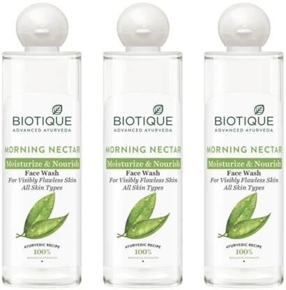 BIOTIQUE Morning Nectar Moisturize & Nourish, 200ml (Pack of 3) Face Wash