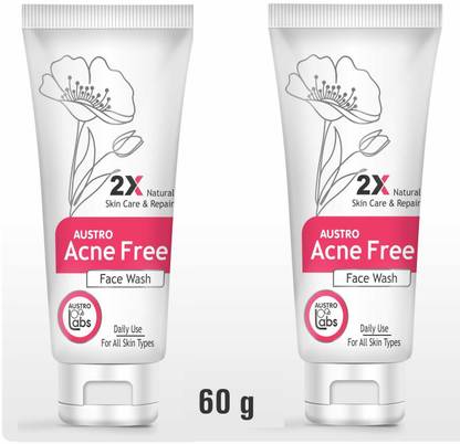 AUSTRO Acne Free Natural, and Herbal  2x60g Face Wash