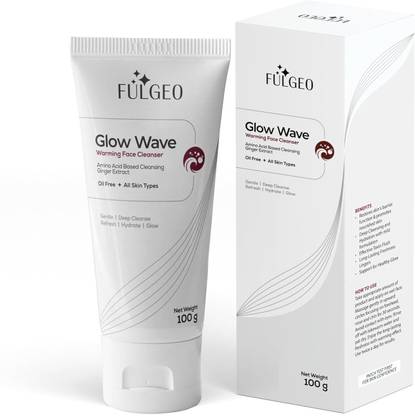 FULGEO Glow Wave | Advanced Warming Facewash | Gentle formula | Deep Cleansing | Hydrating | Rejuvenating | Amino acid based cleanser | Ginger Extract | Men & Women | Skin PH Friendly | All Skin Types Face Wash