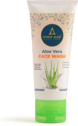 simply aloe Aloe Vera  | Natural Face Cleanser for Men & Women | Has Vitamin E, Jojoba oil, Yucca & Quillaja Extracts for All Skin Types | Mild & Moisturizing | Cruelty & Chemical-free (60g) Face Wash