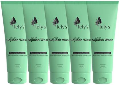 lely's Acne Squash Wash -  - Acne  - Reducing the Acne - (70ml) : Pack of 5 Face Wash