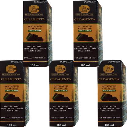 DOOMSDAY CLEAGENTA ACTIVE CHARCOAL FACEWASH FOR SKIN CLEANSING & GLOWING SKIN PACK OF - 5 Face Wash
