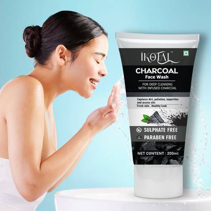 IKOTAL Charcoal / Brightens Skin Tone for Men & Women, No Sun Damage Face Wash