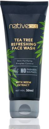 NativeOils Tea Tree Refreshing  50ml - No Parabens, Sulphate Face Wash