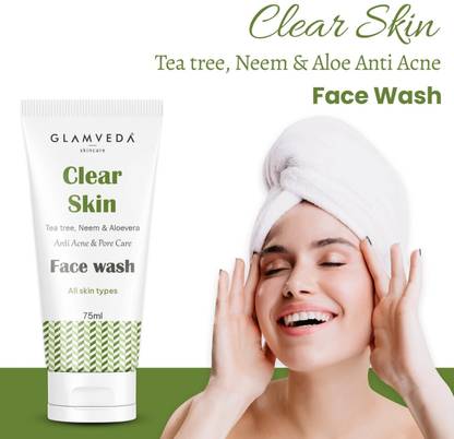 GLAMVEDA Clear Skin Tea Tree, Neem & Aloe Vera Anti Acne  Face Wash