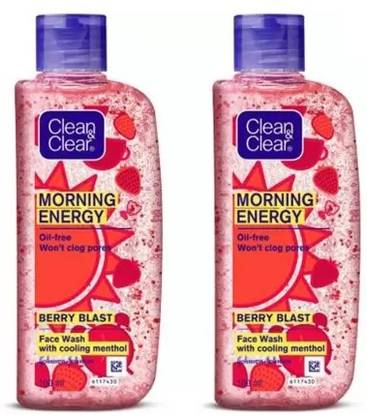 Clean & Clear Morning Energy Berry Blast Face wash (150ml x 2)|| Pimple & Acne removal Face Wash