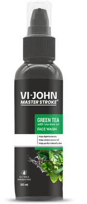VI-JOHN Master Stroke Green Tea with Tea Tree  Fights Acne & Pimple, Skin Brightening Face Wash