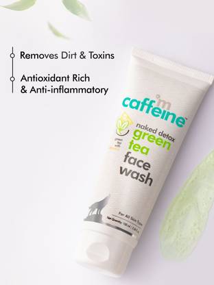mCaffeine De Tan Green Tea Vitamin C Face wash for Men & Women, Reduce Acne, Glowing Skin Face Wash