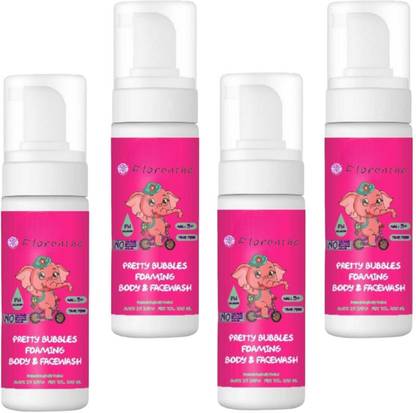 FLORENTHA PRETTY BUBBLES FOAMING BODY & FACEWASH FOR SOFT & SILKY SKIN PACK OF 100ml x 4 Face Wash