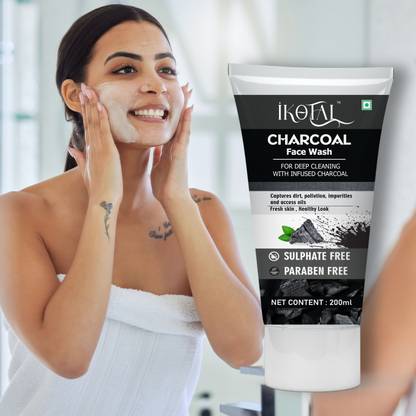IKOTAL Charcoal  For Acne & Brighter Skin/ Restores Natural Glow / Men Women Face Wash