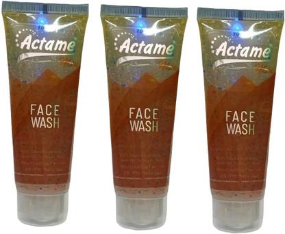actame MEN FACE WASH GEL EACH 70g ( Pack of 3) Face Wash