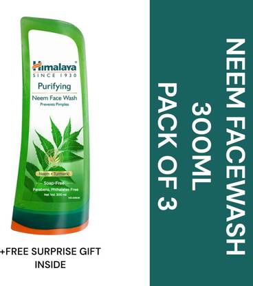 Himalaya Herbals NEEM FACE WASH 300 ML PACK 3+gift Face Wash