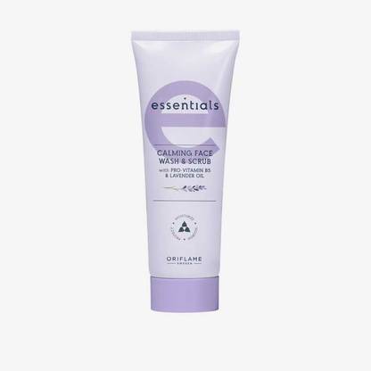 Oriflame Sweden ESSENTIALS Calming  & Scrub with Pro-Vitamin B5 & Lavender Oil Face Wash