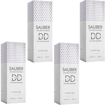 DOOMSDAY SAUBER AHA BHA FACEWASH FOR ANTI ACNE GIVE HEALTHY GLOWING SKIN PACK OF (100ml X 4) Face Wash