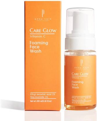PEAU CARE Glow Vitamin C Foaming| Built-in Brush,Gentle Cleansing | Antioxidant Protection Face Wash