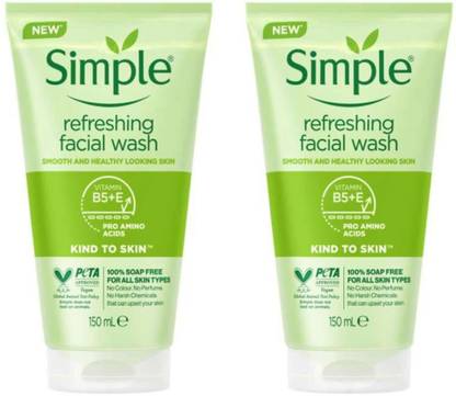 Simple Kind To Skin Refreshing Facial Wash (Pack Of 2) - 150 ml Face Wash