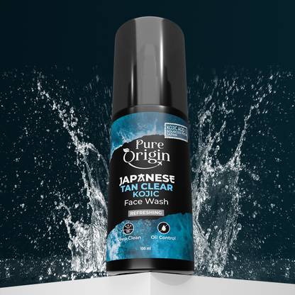 Pure Origin Men's Japanese Tan Clear Kojic | Brightening | Fights Oily Skin & Dullness | All Skin Types | Face Wash