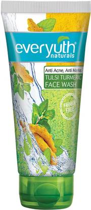 Everyuth Naturals Anti Acne, Anti Marks Tulsi Turmeric |Gentle Exfoliation & Blemish Control Face Wash