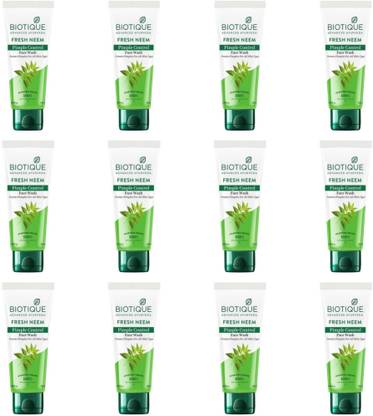 BIOTIQUE Fresh Neem Pimple Control - 50ml (Pack of 12) Face Wash