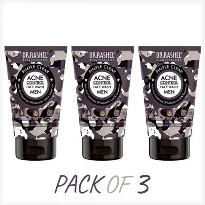DR.RASHEL ACNE CONTROL FACE WASH FOR MEN THAT CLEARS PIMPLE PARABEN FREE (PACK OF 3) Face Wash