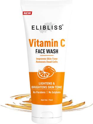 ELIBLISS Natural Vitamin C Clean & Brighten Skin Oil Free Look Instant Glow  Face Wash