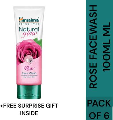 Himalaya Herbals NATURAL GLOW ROSE FACE WASH 100 ml PACK OF 6 Face Wash