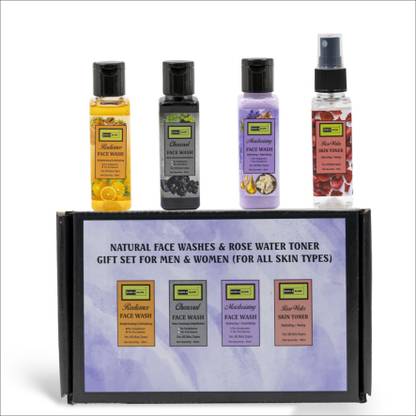 SUDS & GLOW SKINCARE ESSENTIALS GIFT SET- 3 FACE WASHES + 1 ROSE WATER TONER (50ML EACH | TRAVEL-FRIENDLY | UNISEX | ALL SKIN TYPES ) Face Wash