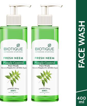 BIOTIQUE Fresh Neem Pimple Control  | Pimple & Acne removal Face Wash