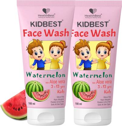 HealthBest Kidbest Facewash for 3-13 Years Kids | Each 100ml (Pack of 2) Face Wash