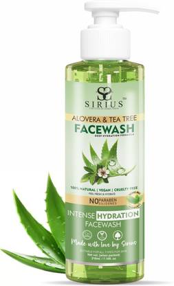 RKG Sirius Khadi Aloevera Tea Tree Facewash - Prevent Acne | Skin Moisturise | Deep Clean & Oil Control  Face Wash