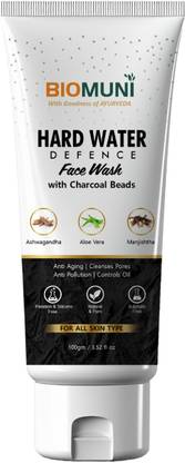 BIOMUNI Water Defence  - Oil Control, Anti-Acne, Anti-Pollution, Anti-Ageing, Lighten Skin, Ayurvedic- Ashwagandha, Aloe Vera, Manjishtha, Licorice, Apple Cinnamon 100Ml Face Wash
