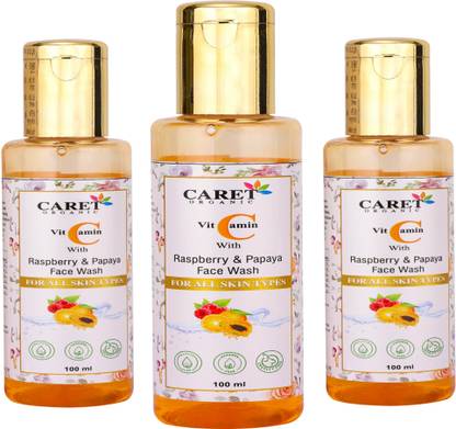 Caret Organic Vitamin C  with Rasberry & Papaya | No Sulphate, Paraben Or Alcohol Face Wash