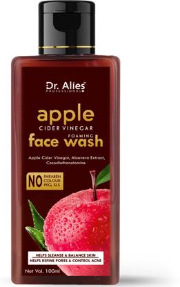 Dr. Alies Professional Apple Cider Vinegar , Purifies & Balances Skin Oils - Prevents Acne For Men & Women (SLS & Paraben Free) Face Wash