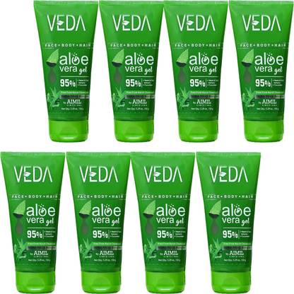 Ayouth Veda VEDA ALOEVERA GEL 95% ALOEVERA FOR SMOOTH & SHINE SKIN PACK OF 150gm x 8 Face Wash