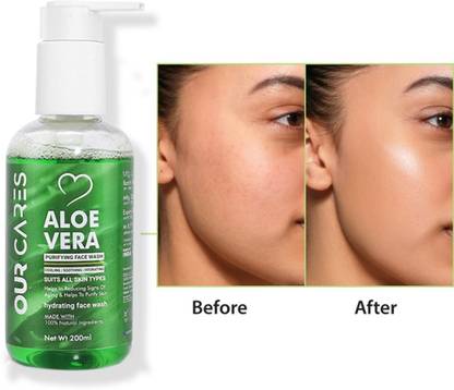 Ourcares Aloe Vera  Gel for All Skin Types: Cleanse and Refresh Face Wash