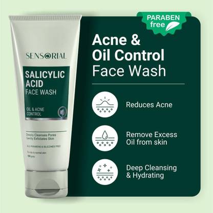 sensorial Salicylic Acid Facewash for Acne Control (200 ml - Pack of 2 units 100 ml each) Face Wash