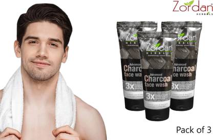 ZORDAN Herbals Advance Charcoal face wash pack of 3 ( 180 ml ) Face Wash