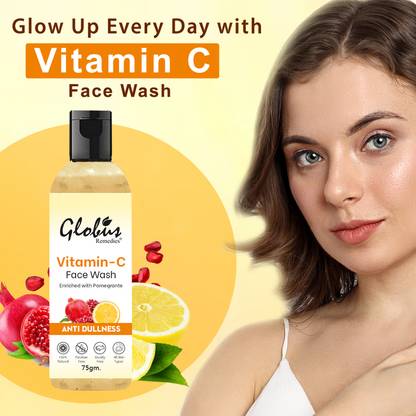 Globus Remedies Skin Brightening Vitamin C Anti Dullness Formula For All Skin Types Face Wash
