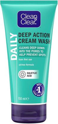 Clean & Clear Daily Deep Action Cream Wash - 150 ml Face Wash