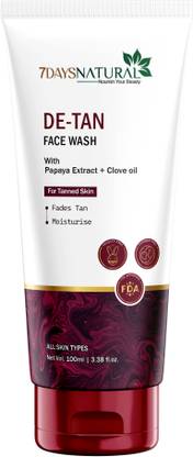 7days natural Brighten & Revive D-Tan to Lighten Dark Spots & Even Skin Tone(100ml) Face Wash