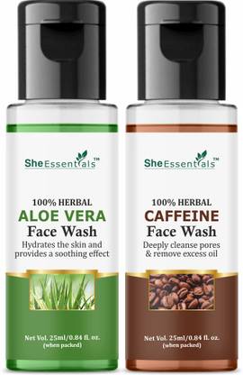 She Essentials Aloe Vera | Coffee  Hydrating Skin & Natural Glowing Skin , Oil Control Face Wash
