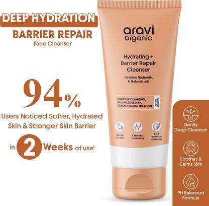 Aravi Organic Hydrating Barrier Repair  With Ceramide - For Deep Cleansing Face Wash