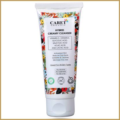 Caret Organic 1% Salicylic Acid, Lactic Acid With Vitamin E Hybrid Creamy  - Sulphate Free Face Wash