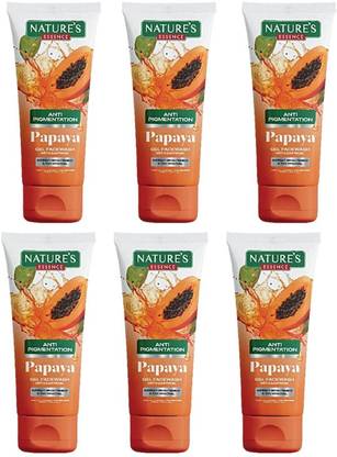 Nature's Essence ANTI PIGMENTATION PAPAYA GEL FACE WASH WITH SAFFRON 50GX6 PACK OF 6 Face Wash