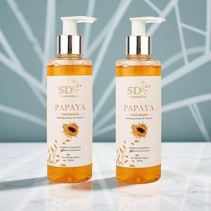 SDF COSMETIC PAPAYA  with Vitamin E & Natural Extracts (Pack of 2) Face Wash