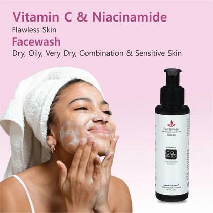 dermecare Vitamin C Cleanser | With Niacinamide And Retinol | Korean K-Beauty | Gentle, Non-Foaming And Sulphate-Free | Helps Unclog Pores | Fight Acne And Protect Against Pollution | Suitable For All Skin Types | Dermatologically Recommended | Unisex  Face Wash