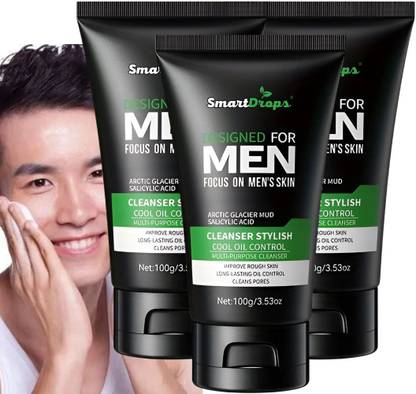 smartdrops Men Facewash For Brightening Skin & Non-Drying, Refreshing  For All Skin Type Face Wash