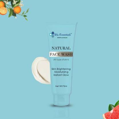 Blu Essentials Natural Skin Brightening With Vitamins, Removes Dead Skin Cells & Dark Spots, Double Brightness Action, All Skin Types Face Wash