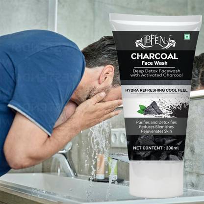IBFEN Charcoal  | Men & Women | Detoxifies From Within | Deep Detox Formula Face Wash